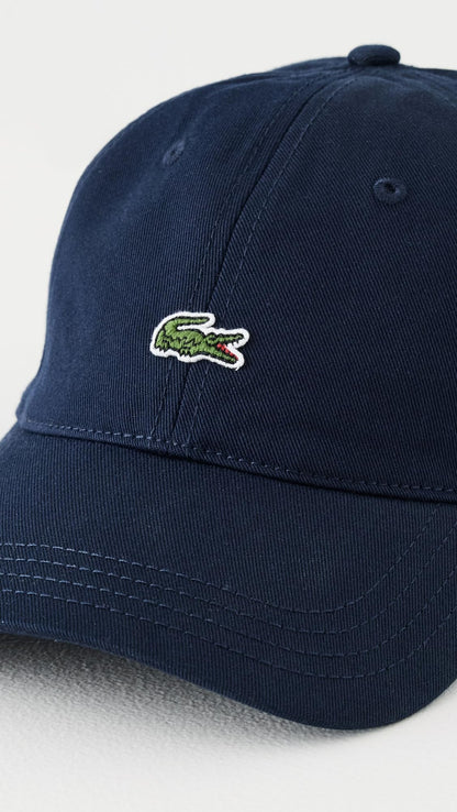 Lacoste Unisex Organic Cotton Twill Cap, One Size, Navy Blue