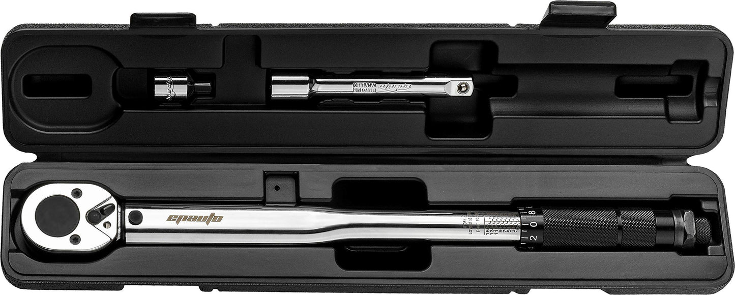 EPAuto 1/2-inch Drive Click Torque Wrench, 10-150 ft/lb, 13.6-203.5 N/m