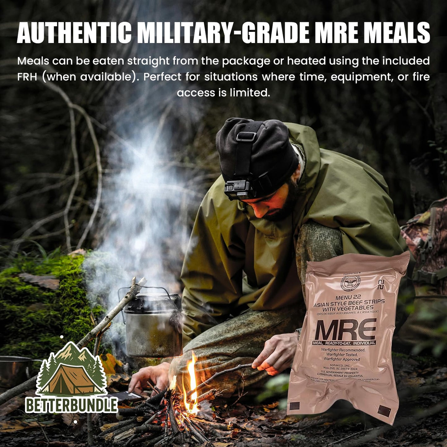 MRE, U.S. MRE Meals, Emergency Supplies, Emergency Food Supply, Survival Food, Freeze Dried Food w/Flameless Heater, Ready Meals (Variety Pack of 24) – (A & B Case Inspection 2025, 2026)