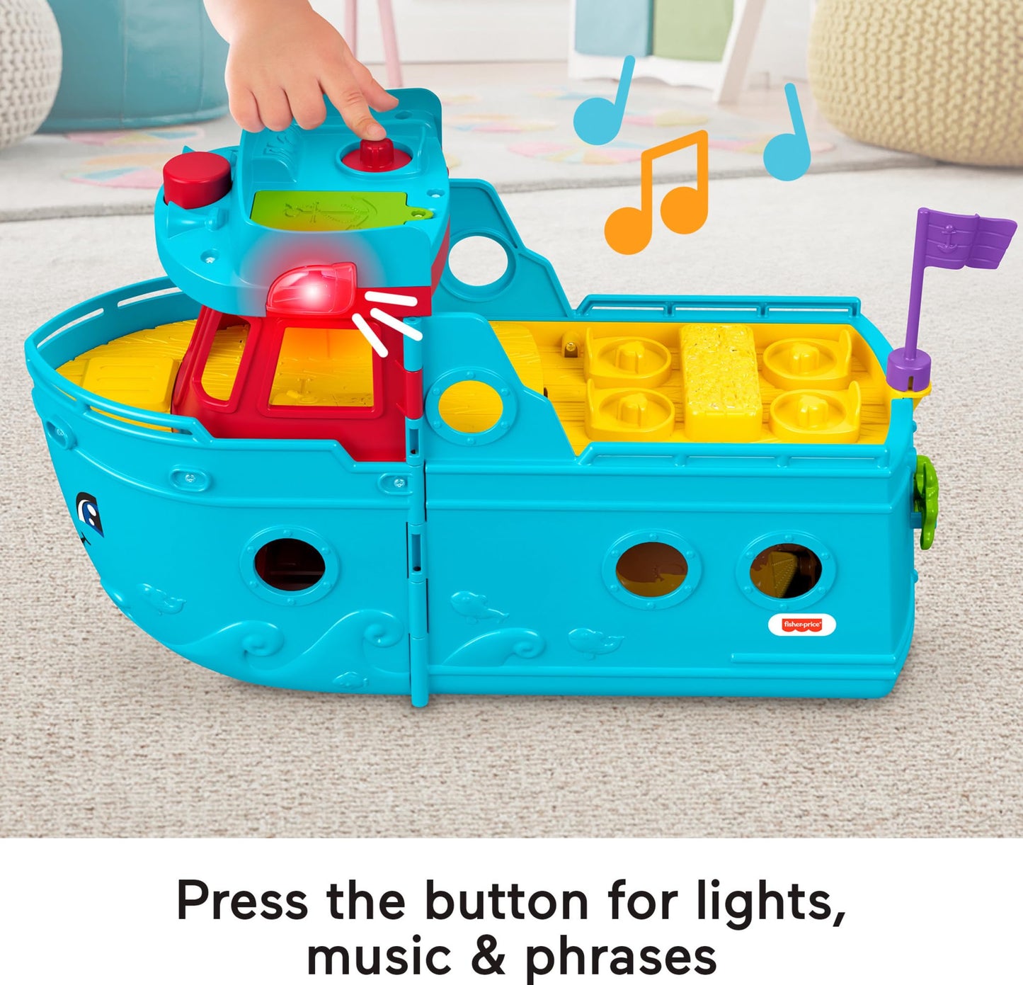 Fisher-Price Little People Toddler Toy Travel Together Friend Ship Musical Playset with 2 Figures for Pretend Play Kids Ages 1+ Years