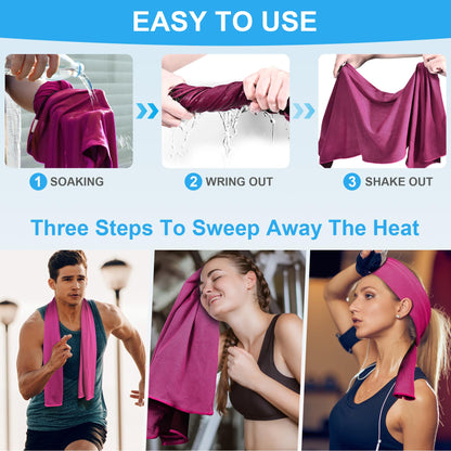 U-pick Cooling Towels Bulk [40"x12"] Stay Cool Neck Rags for Hot Weather Gym, Yoga, Workout, Golf, Sports, Camping,Travel