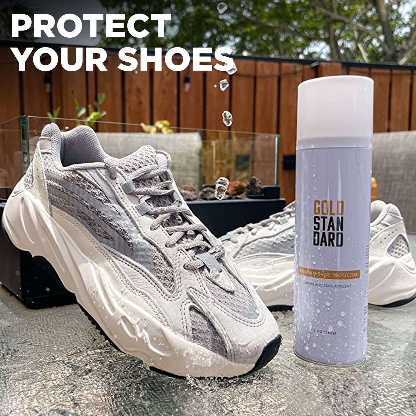 Gold Standard Premium Water-Repellent Shoe Protector Spray – 5 Oz. Suede Shoe Protector Spray Waterproof Formula Repels Water and Stains - Leather, Nubuck, Suede, Canvas, White Sneaker Protector Spray