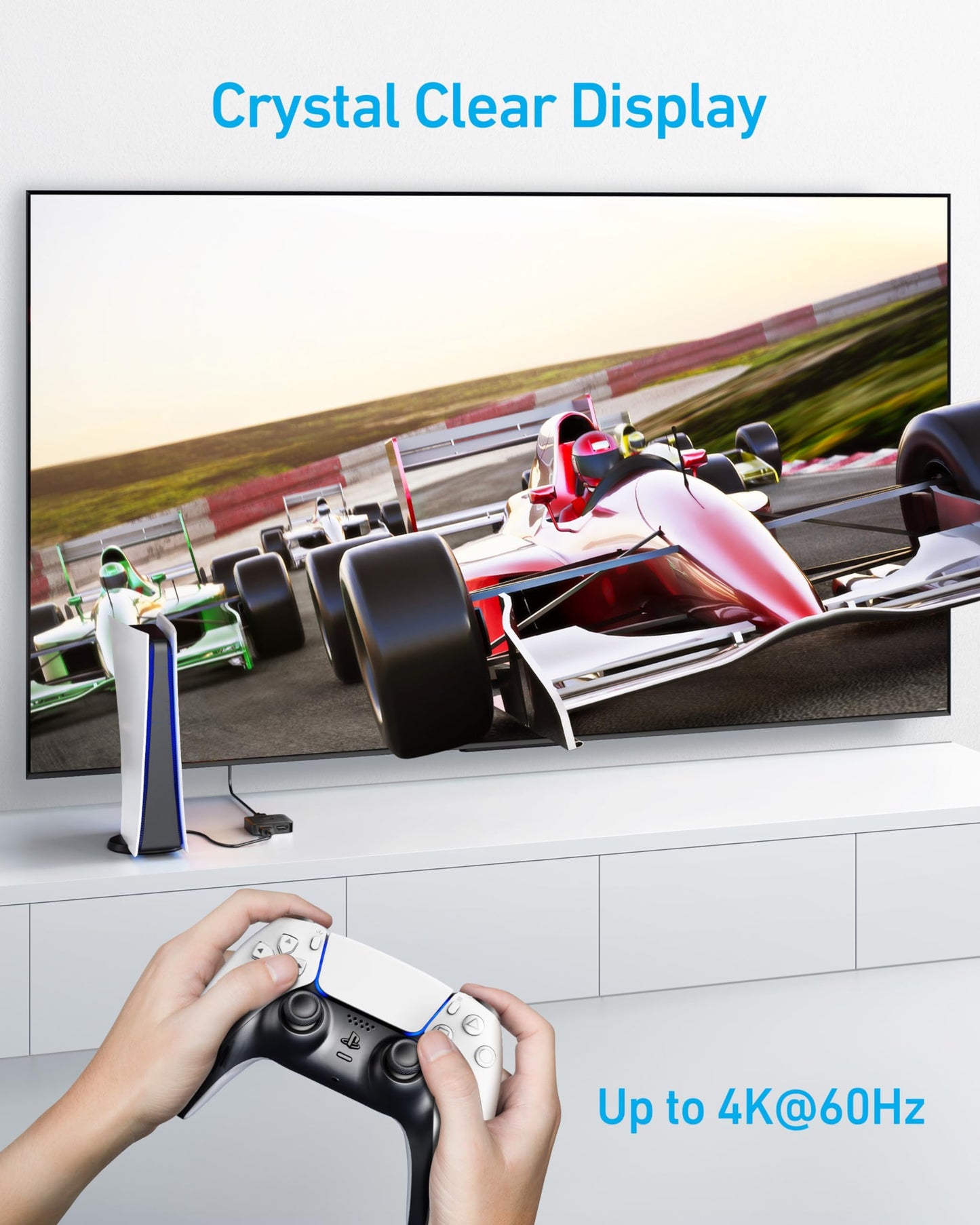 Anker HDMI Switch with 2 Pack 1ft HDMI 2.0 Cable, 4K@60Hz HDMI Splitter, 2 in 1 Out with Smooth Finish, Supports HDR, Dolby, Compatible with Laptops, PC, Xbox Series, PS5 / PS4, Projector, and More