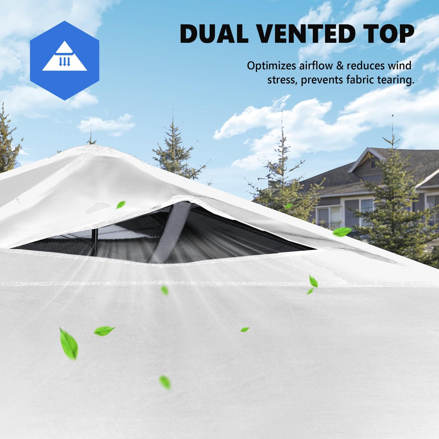 OLIXIS 10x10ft Pop Up Canopy Tent, Heavy Duty 1-Person One Push Setup, Portable Outdoor Shelter for Beach, Events, Camping Includes Rolling Carry Bag, White