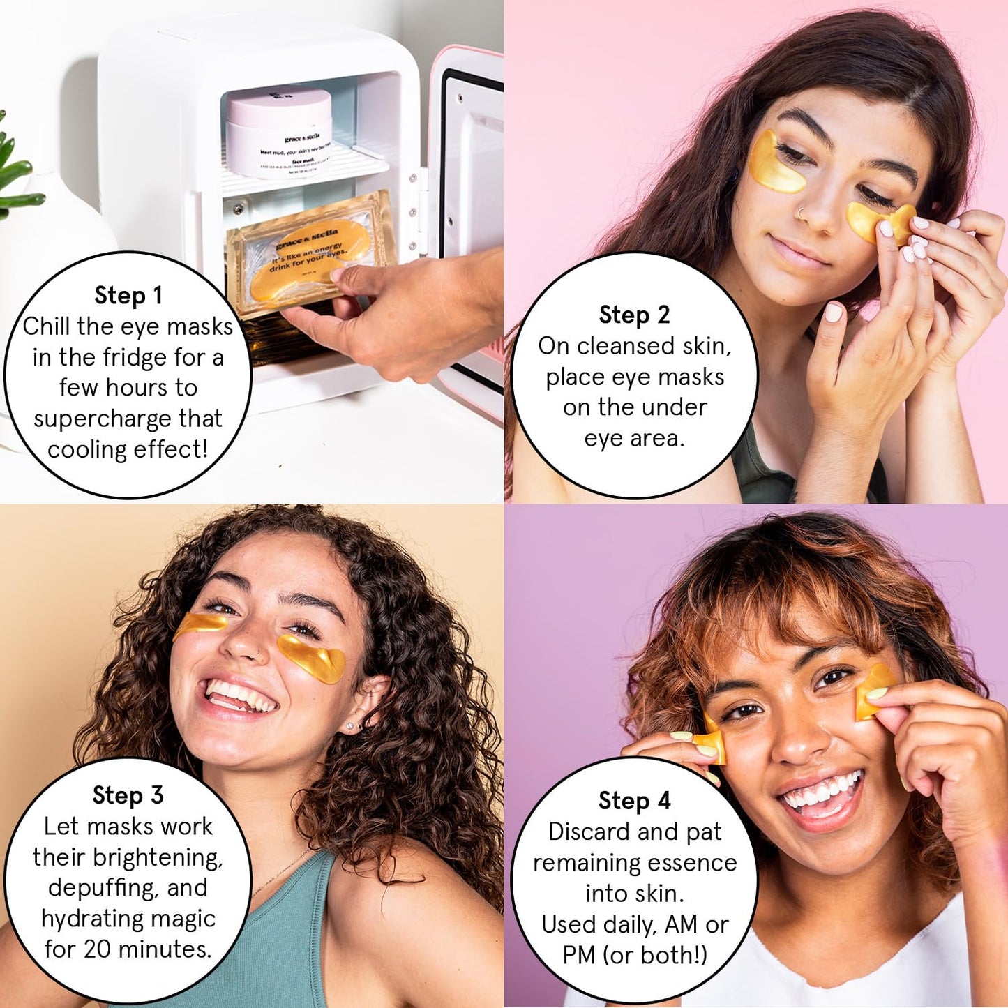 grace & stella Under Eye Patches (12 pairs) Eye Masks for Puffy Eyes and Dark Circles - Valentine Gifts for Women - Gifts for Wife, Bridesmaids, Birthdays, Bachelorette Party, Self Care - Vegan