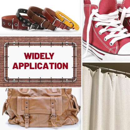 NEU MASTER 2 in 1 Leather Hole Punch Eyelet Tool Kit, 3/16" 4.5mm Revolving Hole Puncher, Eyelet Pliers, Metal Eyelets for Fabric Shoes Leather Clothes Belt