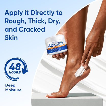 SKIN ULTIMA Urea Cream 40 Percent Plus 2% Salicylic Acid, 40% Urea Cream for Feet Maximum Strength, Foot Cream for Dry Cracked Feet, Heels, Knees, Hands & Elbows, Intensive Repair & Moisture, 5.29 oz