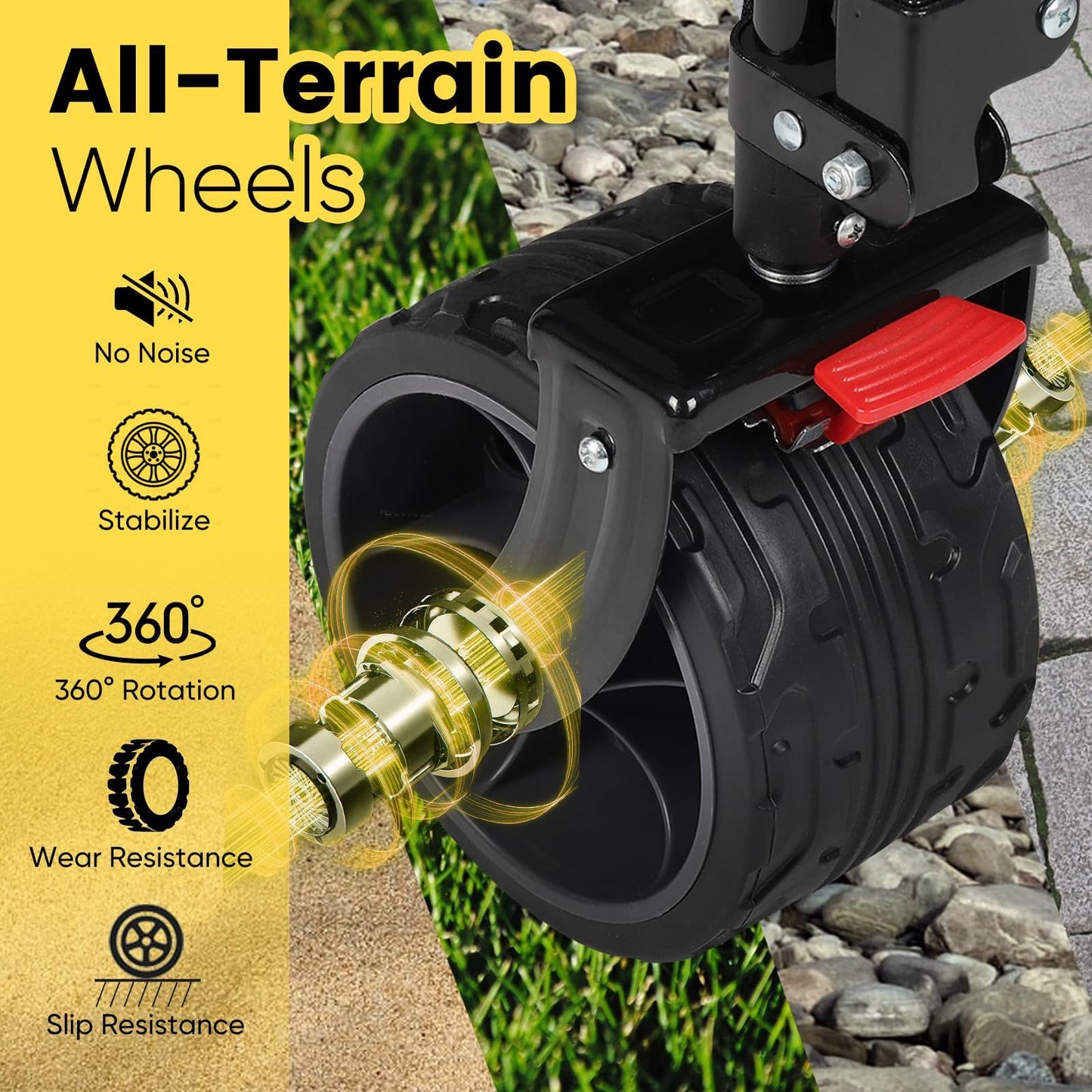 Sekey 48''L Collapsible Foldable Extended Wagon with 440lbs Weight Capacity, Heavy Duty 300L Folding Utility Garden Cart with Big All-Terrain Beach Wheels & Drink Holders. Khaki