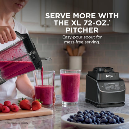 Ninja UltraCrush Professional Blender | 1000W, XL 72-oz.* Pitcher | Total Crushing Technology | 3 Manual Speeds for Ice Crushing, Smoothies, Sauces & More | Full-Size Blender | Black | BP201