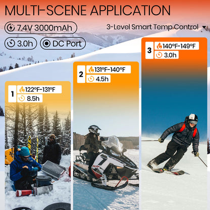 SURGOAL Heated Gloves Men, 8-Hour Runtime & 7.4V Rechargeable Battery Hand Warmer Gloves Women, Waterproof & Touchscreen Electric Gloves for Winter, Hunting, Motorcycle, Skiing, Work (PU-Black, S)