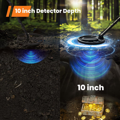 GoGonova Metal Detector for Adults, 39.3" to 51.3" Long Adjustable Stem LCD Display Metal Detector, 10" Search Coil Professional Higher Accuracy Gold Detector with 6 Modes, IP68 Waterproof