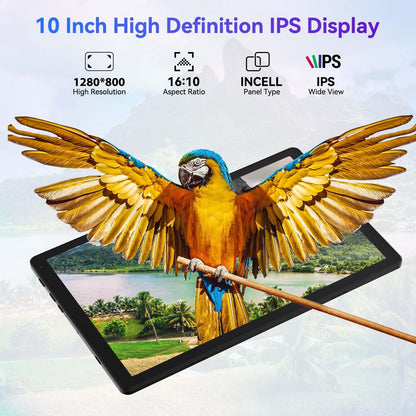 Tablet 10 Inch Android 15 OS GMS Certified Tablets PC 1.8 GHz 5-Core 20 (3+17) GB RAM 64 GB ROM 1 TB Expandable 1280x800 HD IPS Touch Screen 5000 mAh WiFi 6 Bluetooth 5.4 Dual Camera 2025 (Black)
