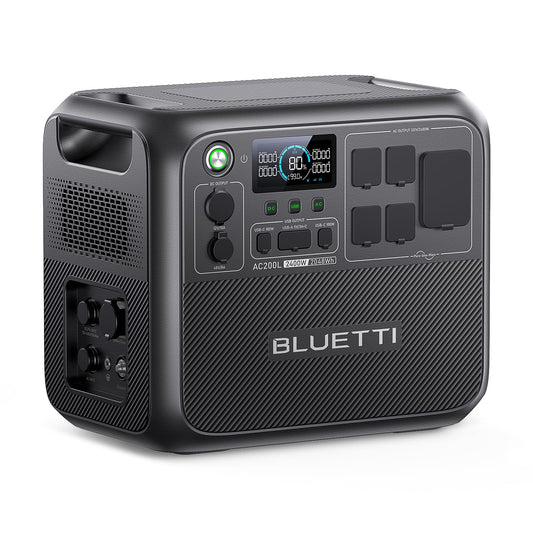 BLUETTI Portable Power Station AC200L, 2400W LiFePO4 Battery Backup, 2048Wh Expandable to 8192Wh, Solar Generator for Home Backup, RV Trailer, Power Outage (Max 1200W Solar Input)