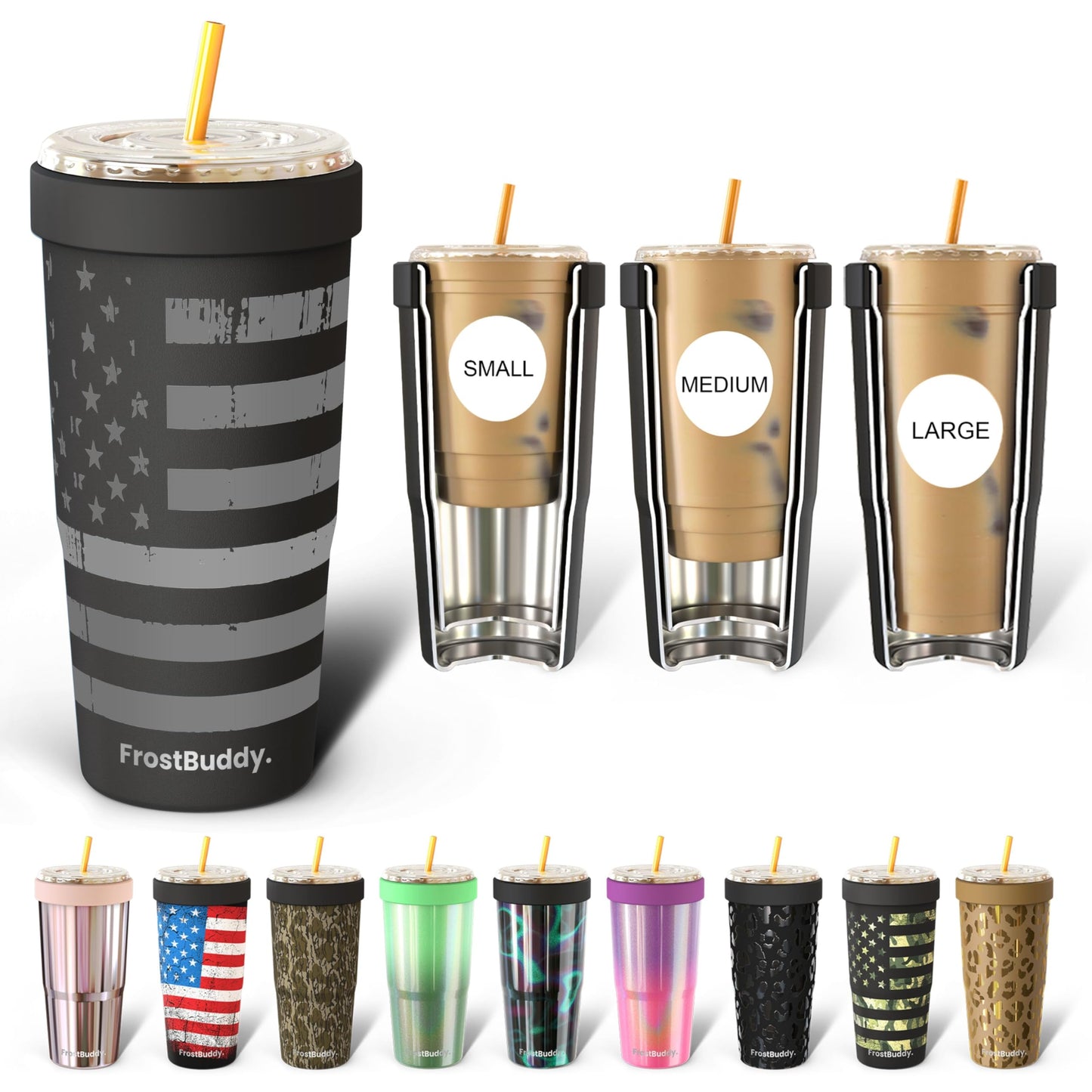 Frost Buddy Togo Buddy 30 oz Stainless Steel Vacuum Insulated Tumbler To Go Coffee Cup – Iced Coffee Cups, Iced Coffee Sleeve, Travel Mug, Thermal Cup for Hot & Cold Drinks, Dunkin Cup (Gunmetal)