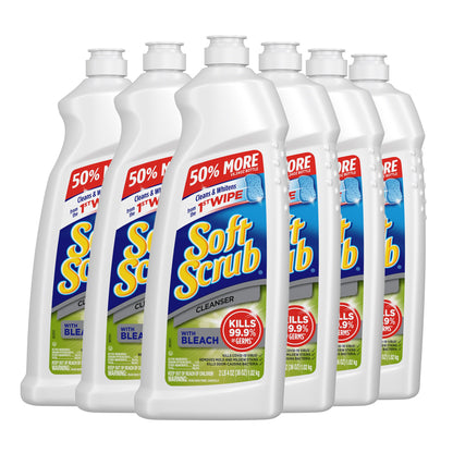 Soft Scrub Antibacterial Cleaner with Bleach Surface Cleanser, 36 Ounce (Pack of 6)