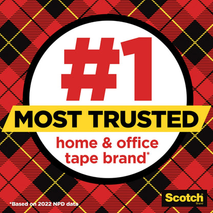 Scotch Transparent Tape, 2 Rolls, 1/2 x 2592 Inches, Classic Glossy-Finish, Boxed (600-2P12-72)