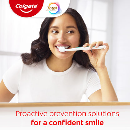 Colgate Total Whitening Toothpaste Paste, 5.1 oz, 4 Pack, Fluoride, Antibacterial, for Plaque, Gingivitis, Sensitivity, Stain Removal, Clinically Proven, Mint, Teeth Whitening, Stannous Fluoride