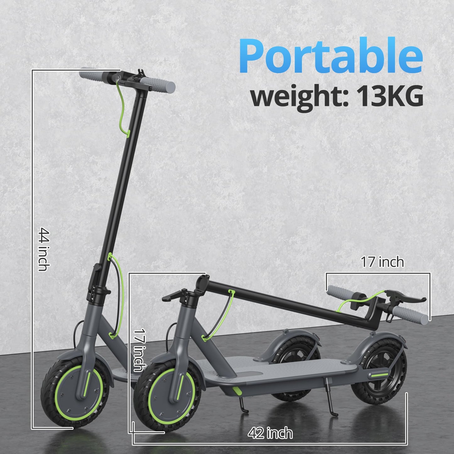 Roinside Electric Scooter for Adults - 8.5" Solid Tires, 350W Motor, Up to 19 MPH and 12 Miles Long-Range Commuting Folding E-Scooter with Dual Braking System and Smart App