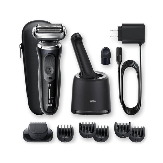 Braun Series 7 7075cc Electric Razor for Men with SmartCare Center, Beard Trimmer, Wet & Dry, Rechargeable, Cordless Foil Shaver, Black