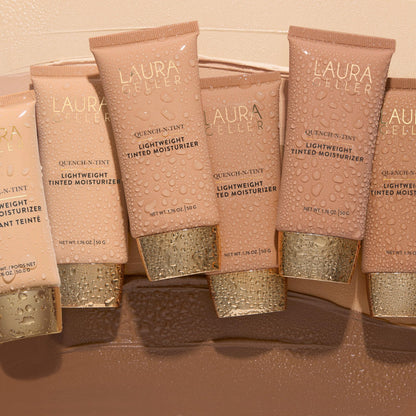 LAURA GELLER NEW YORK Quench-n-Tint Tinted Moisturizer - Sheer to Light Buildable Coverage - Natural Glow Finish - Lightweight Formula with Hyaluronic Acid, 02 Light