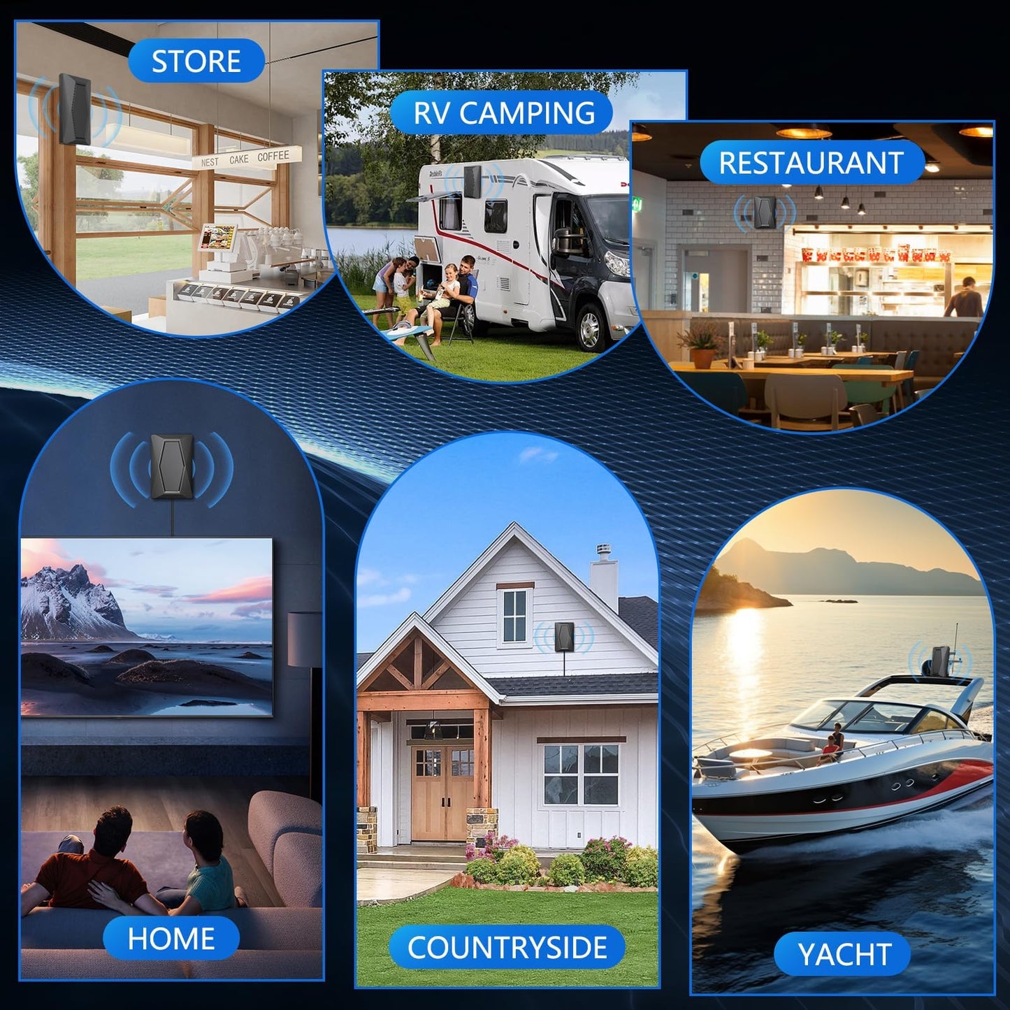 2025 TV Antenna Indoor Antenna for Smart TV Long Range Reception HD Digital Antenna Outdoor with Amplifier Signal Booster for Local Channels Supports 4K 1080p