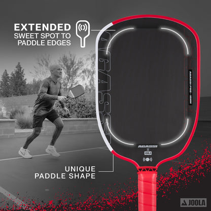JOOLA Agassi PRO IV 16mm Pickleball Paddle w/Extended Sweet Spot - Carbon Fiber Surface Increases Spin & Control - SK Film for Power & Larger Sweet spot - UPA-A Certified - USAP Approved - NFC Chip