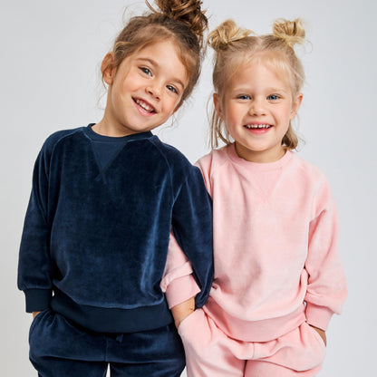 HonestBaby 2-Piece Cozy Velour Sweatshirt and Jogger Sweatpants Set 100% Organic Cotton for Toddler, Baby Boys, Girls, Pink, 0-3 Months