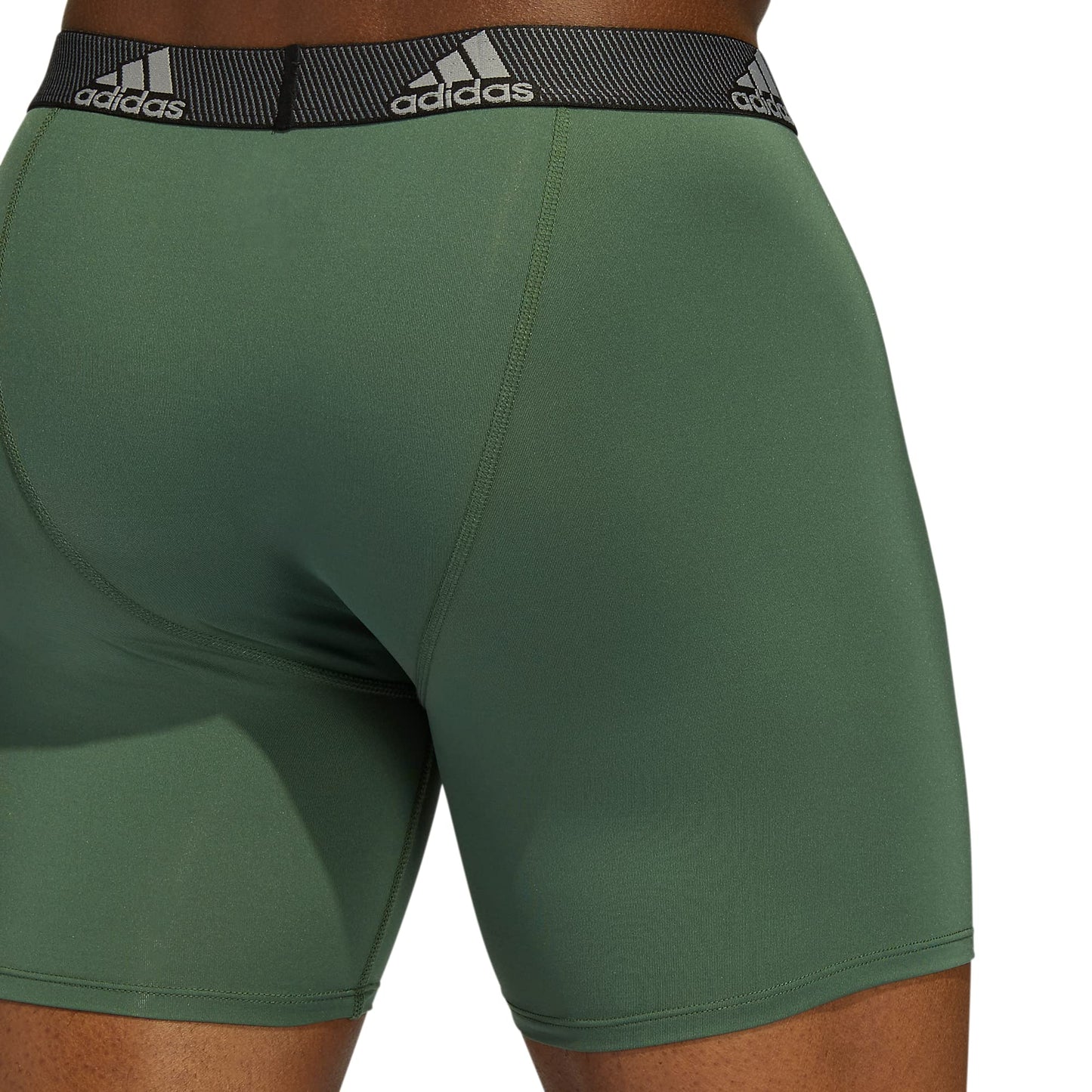 adidas Microfiber, Performance Boxer Briefs Underwear Pack for Men, Green Oxide/Grey/Pulse Blue/P, Small