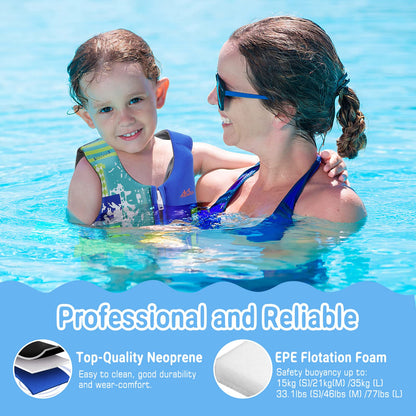 MoKo Swimming Vest for Kids 17.6-77 lbs, Clearance Children Swim Vests Water Activity Equipment Cute Pattern Watersports Swimming Device for Toddlers Boys Girls, S/M/L Size