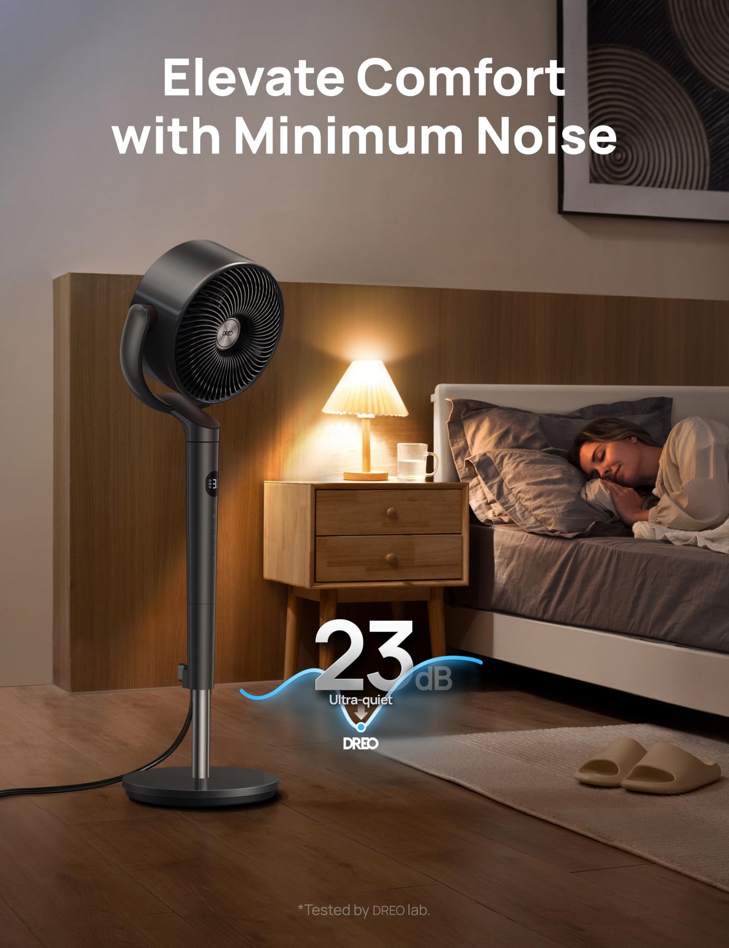 Dreo Fan for Bedroom, 120° Oscillating Standing Fans,Quiet Floor Fan with DC Motor, 85ft Pedestal Fans for Room,8 Speeds, 3 modes, 20dB, 120° Manual Vertical, 35-40" Adjustable Height, 8H Timer,Grey