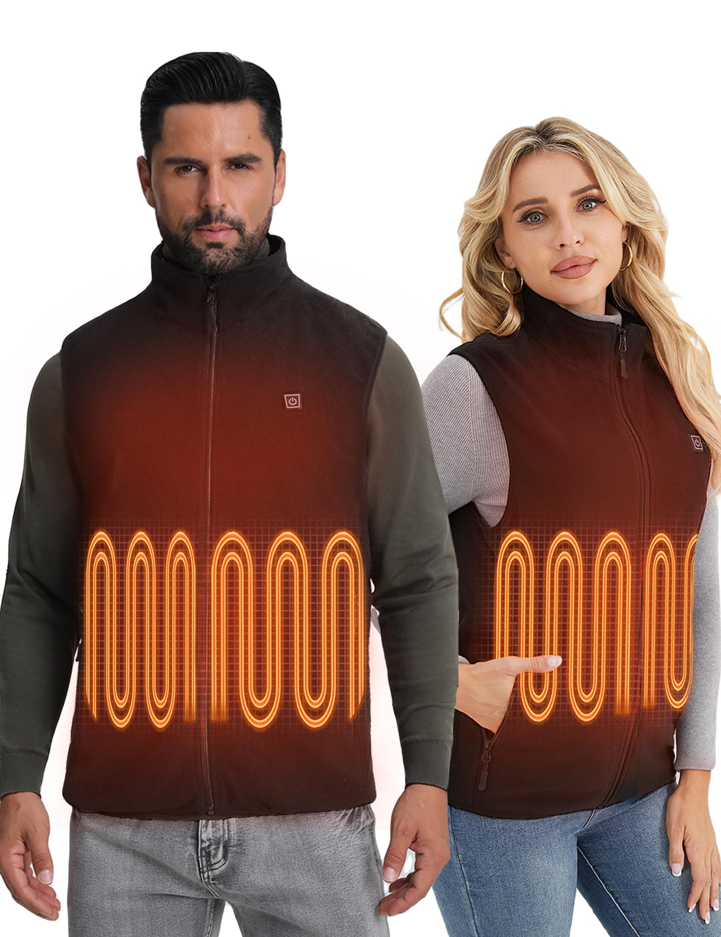 SOLJIKYE Heated Vest for Men and Women (Battery Pack Included), Fleece Heated Jackets for Men and Women Black, L