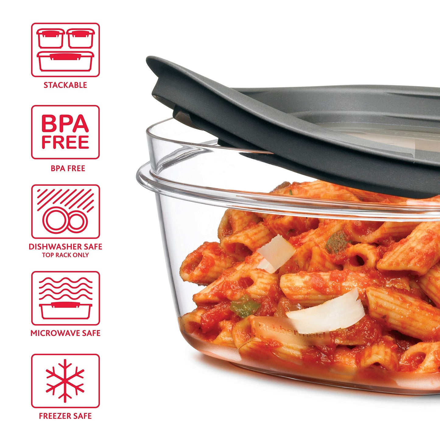 Rubbermaid 28-Piece Clear/Grey Food Storage Containers, Premium Snap Bases, and Various Size Lids, Perfect for Meal Prep, Leftovers, and Dishwasher Safe