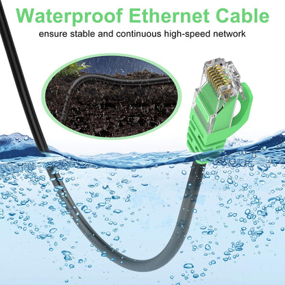 LEKVKM Cat 6 Ethernet Cable 200 ft High Speed 23AWG RJ45 Internet Cable for Outdoor & Indoor Support CAT6 Network Solid Black Computer LAN for PC，200Feet