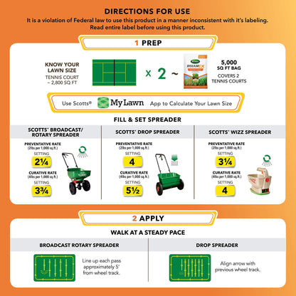 Scotts DiseaseEx Lawn Fungicide, Controls and Prevents Disease Up to 4 Weeks, Treats Up to 5,000 sq. ft., 10 lbs.