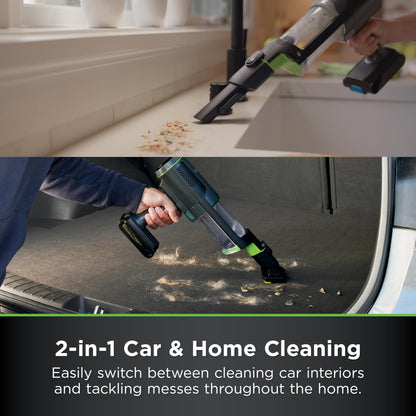 Shark PowerBoost Cordless 2-in-1 Car/Home Handheld PowerVac, Powerful Suction, 40 Minute Runtime, Portable, 3 Cleaning Modes, LED Screen, Furfins Tool, Duster Crevice Tool, Charcoal, BH102