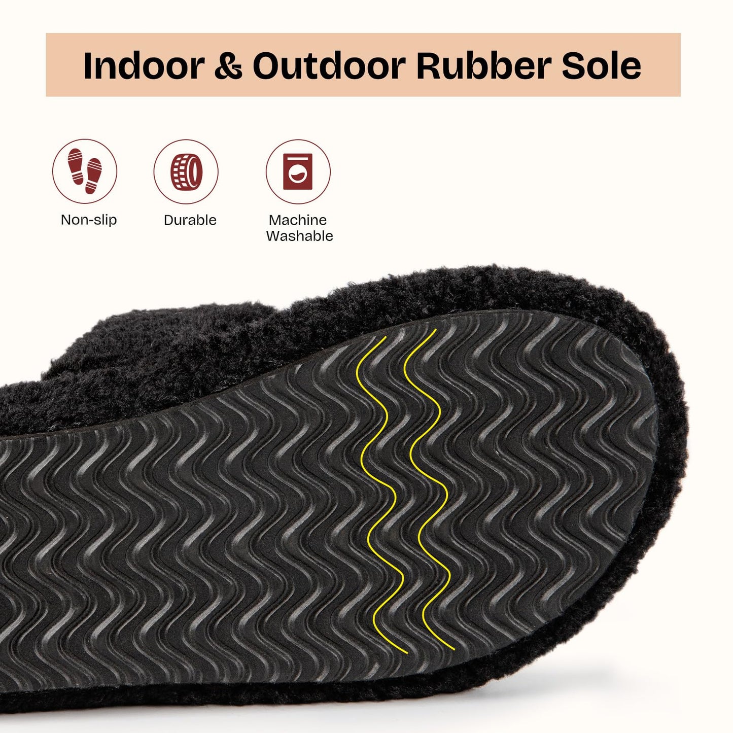 EverFoams Womens Fuzzy Open-toe Slippers Soft Comfy Memory Foam Indoor House Shoes Matt Black,9-10 US