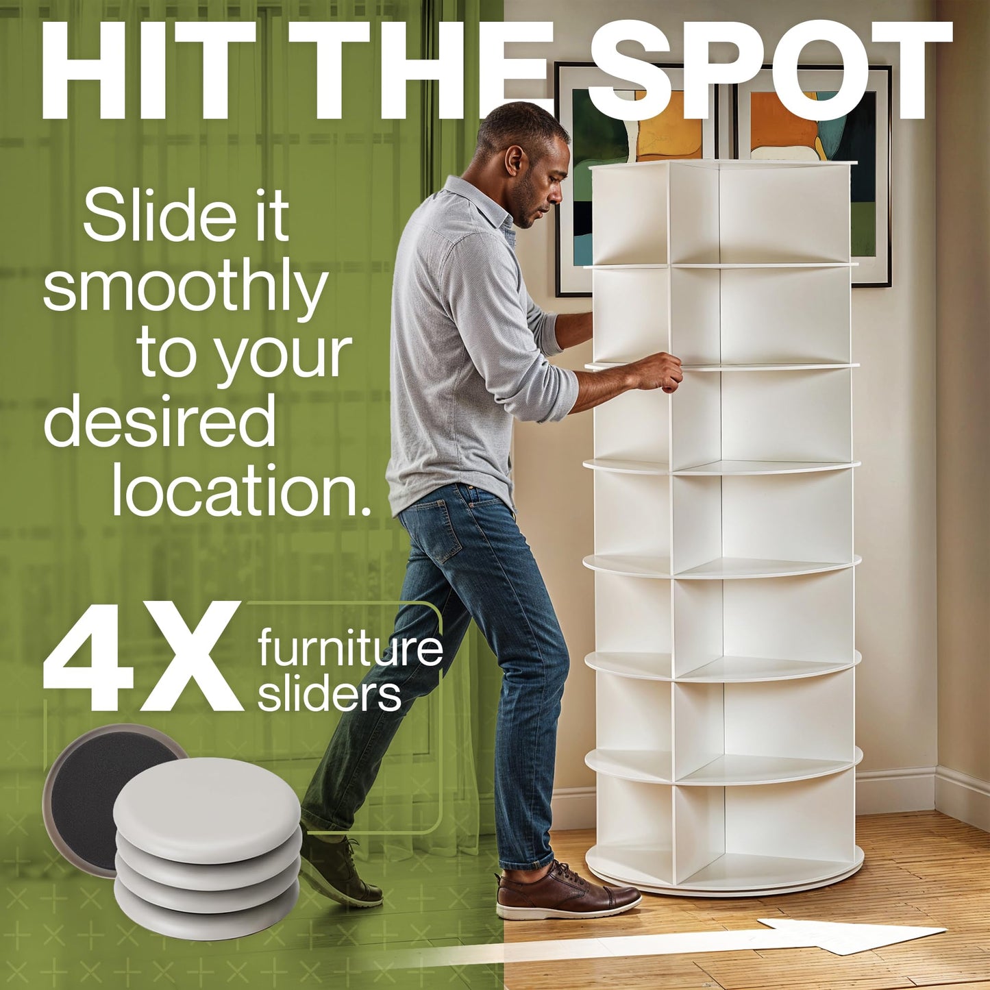LOFT + IVY 7 Tier Rotating Shoe Rack Tower – 360° Spinning Storage Organizer, Modern Round Shoe Carousel for Closet, Entryway, Bedroom – Space Saving Rotating Lazy Susan Storage Tower
