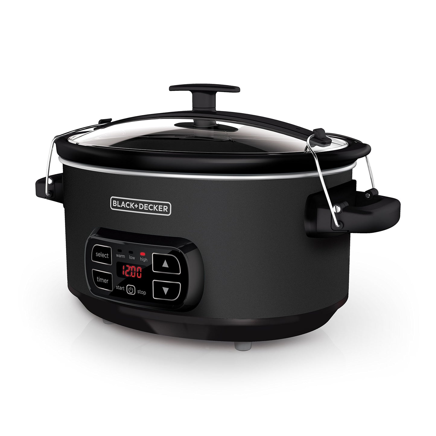 BLACK+DECKER 7-Quart Slow Cooker, SCD4007, Chalkboard Exterior, Locking Lid, 3 Heat Settings, Removable Stoneware Crock