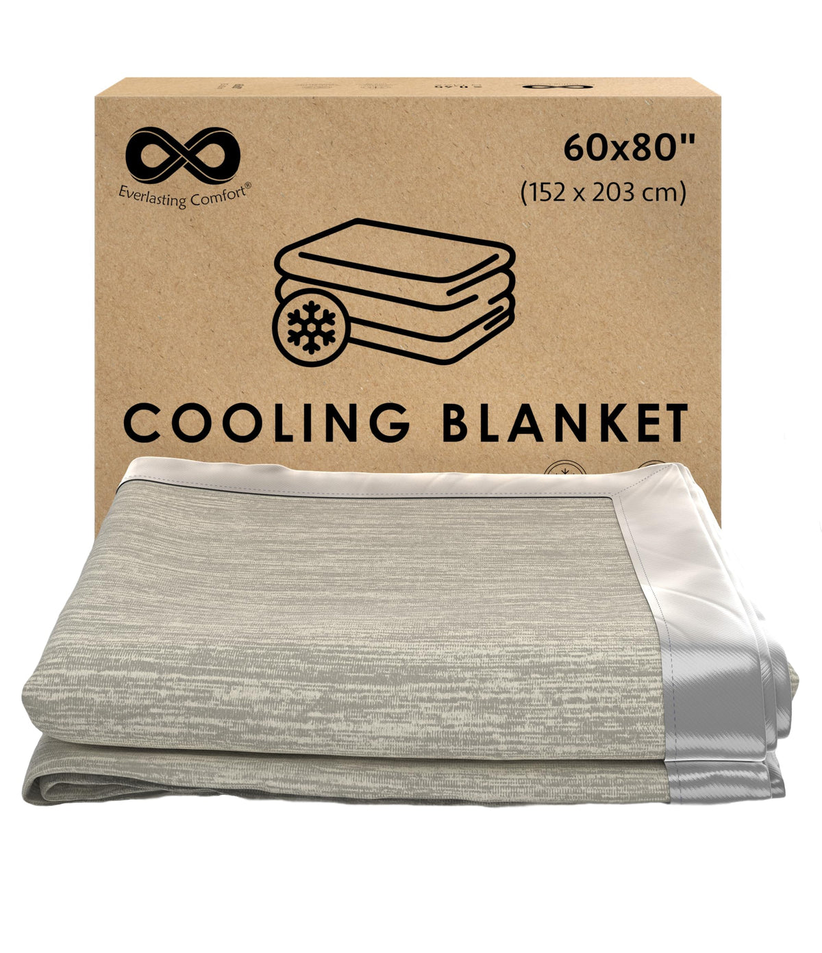 Everlasting Comfort Cooling Blanket for Hot Sleepers - (60"x80") - Dual-Sided Cold Blanket for Sleeping in Summer - Lightweight for Sleeping & Night Sweats