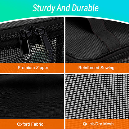 Dorm Room Essentials for Guys Girls Boys, Quick Dry Mesh Shower Caddy Portable, Large Capacity Shower Bag with Hanging Hook, Bathroom, Gym, Swimming, Travel, Beach, Camping, College Student Essentials