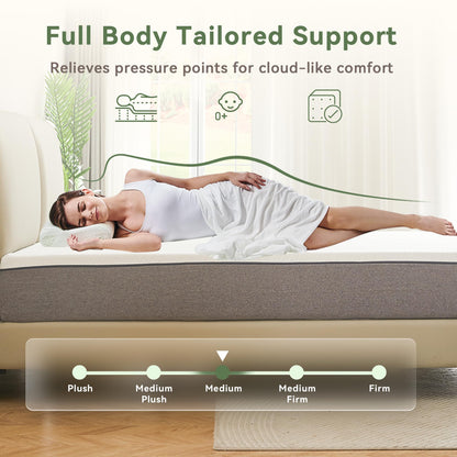 PicWooki Twin Mattress, 6 Inch Memory Foam Twin Size Mattress in a Box with Washable Removable Cover, Soft and Comfortable, Pressure Relief, Medium Firmness