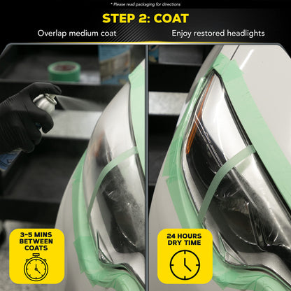 Meguiar's Two Step Headlight Restoration Kit, Headlight Cleaner Restores Clear Car Plastic and Protects from Re-Oxidation, Includes Headlight Coating and Cleaning Solution - 4 Count (1 Pack)