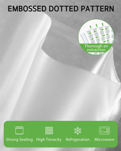 Syntus 11" x 150' Vacuum Sealer Bags for Food with Cutter, Vacuum Sealer Bags Roll Keeper BPA-free Heavy-duty Commercial Grade for Food Storage, Meal Prep and Sous Vide