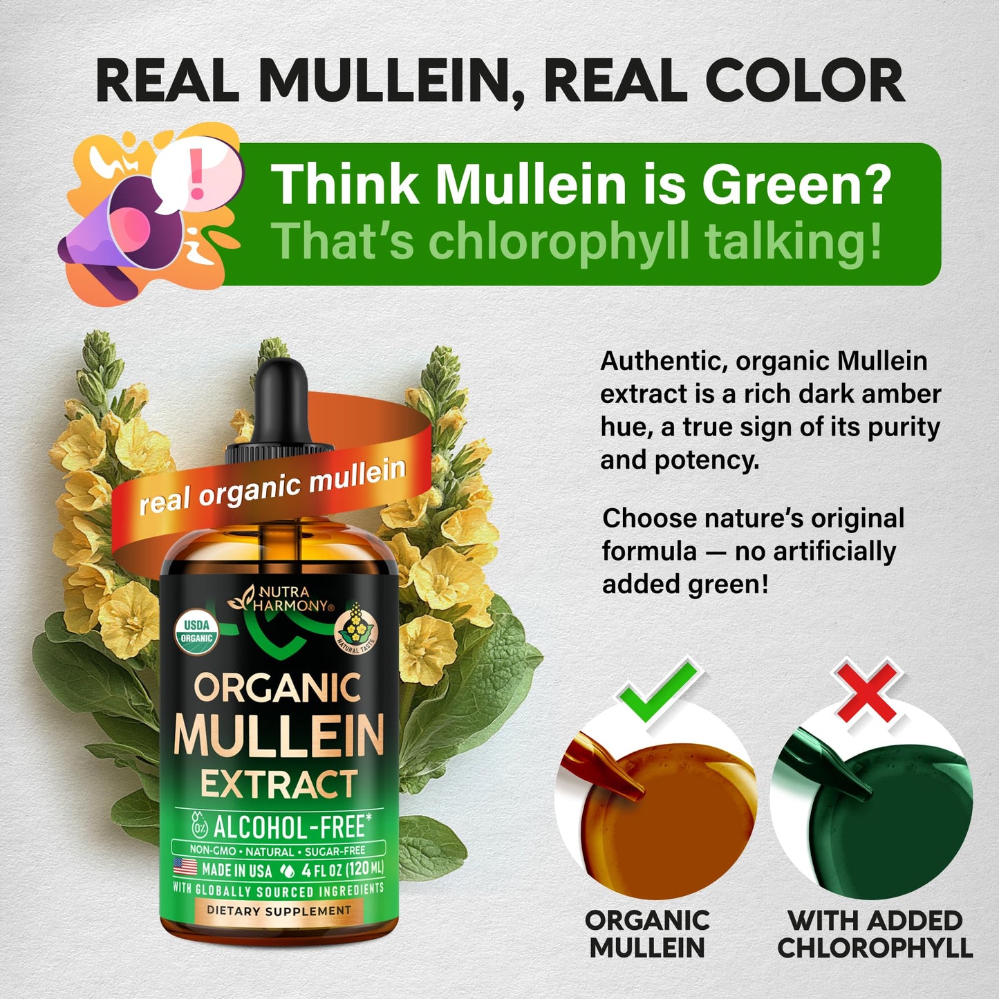 Mullein Drops for Lungs - USDA Organic Liquid - Mullein Leaf Extract Supplement - Made in USA - Lung & Bronchial Cleanse for Smokers - Respiratory Health Support - As Tincture, Tea, Pills - 4 fl oz