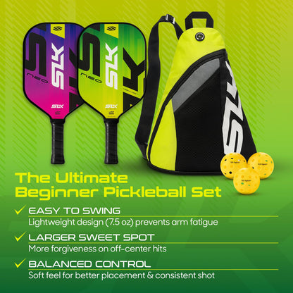 Selkirk Sport SLK Pickleball Paddles Set of 2 | Fiberglass Pickleball Paddle Set | SX3 Honeycomb Core | Designed in The USA for Traction and Stability | Citron + Magenta Mirage