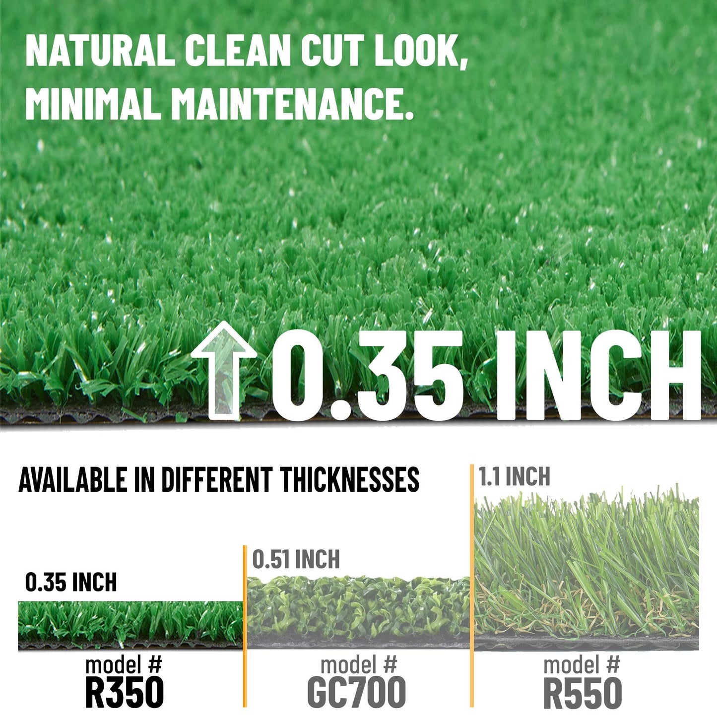 Ottomanson Artificial Grass Turf 2'7" x 50' Indoor Outdoor Faux Grass Rug with Drainage Holes, Customizable with Extra Long Size Options, Perfect for Patio Lawn Balcony Weddings Photoshoot Backdrop