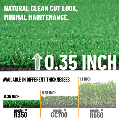 Ottomanson Artificial Grass Turf 2'7" x 50' Indoor Outdoor Faux Grass Rug with Drainage Holes, Customizable with Extra Long Size Options, Perfect for Patio Lawn Balcony Weddings Photoshoot Backdrop