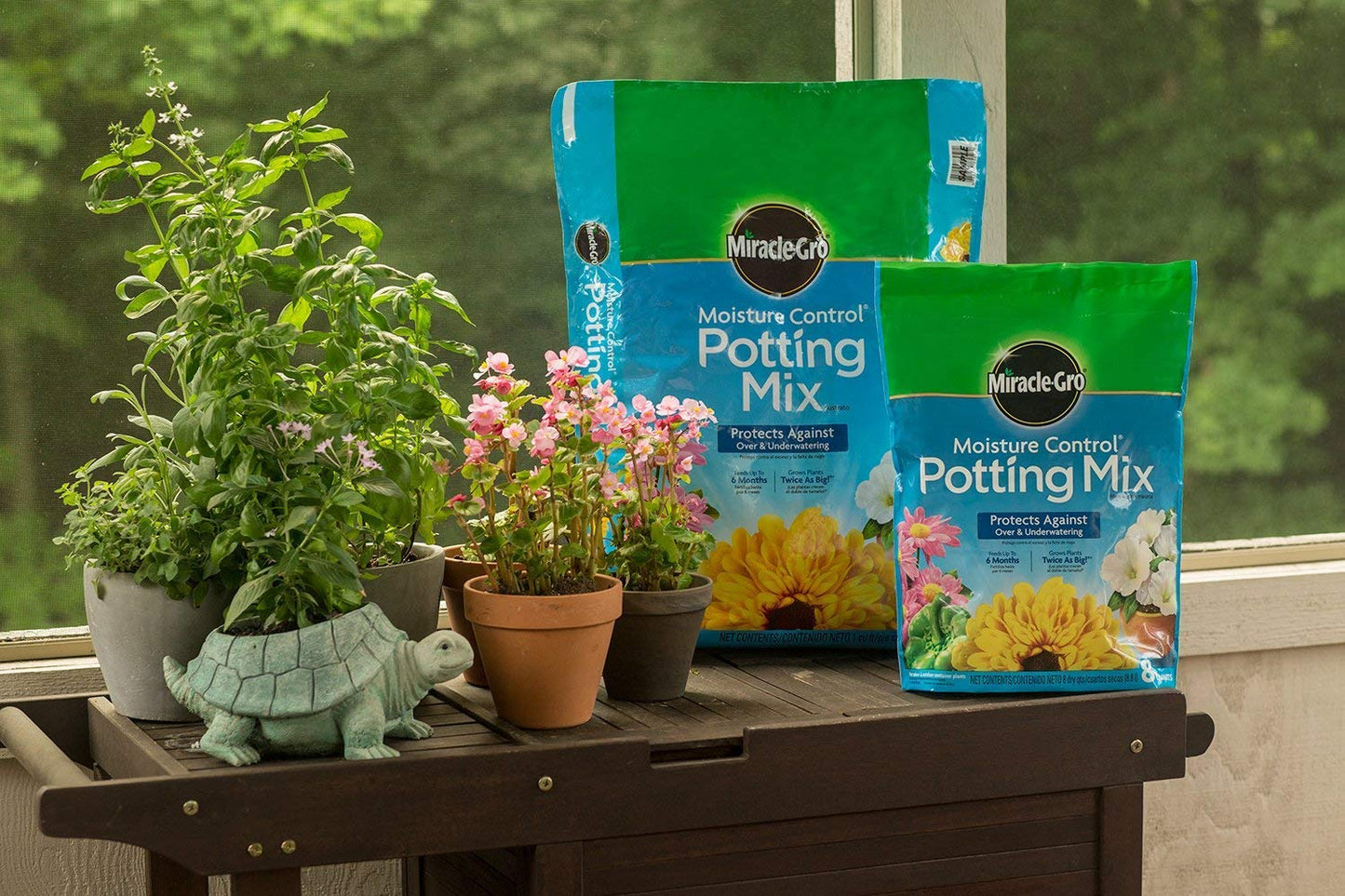 Miracle-Gro Moisture Control Potting Mix 8 qt., Protects Against Over and Under Watering Container Plants, 2-Pack