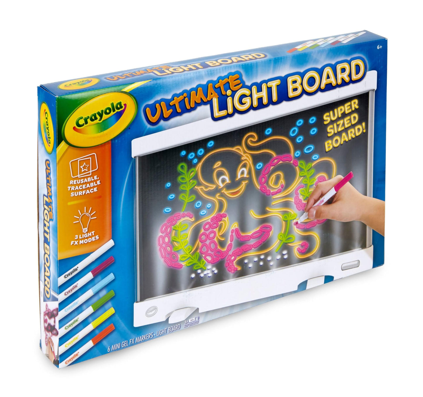 Crayola Ultimate Light Board - White, Kids Drawing Tablet, LED Drawing Board for Kids, Holiday Gift for Boys & Girls, Toys for Kids, 6+