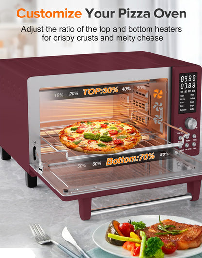 Nuwave Bravo Pro Smart Air Fryer Toaster Oven Combo, 12-in-1 Functions with Quicker & Even Crisp Technology, 1800W, 50-450°F, PFAS-Free, 21QT, Cinnamon